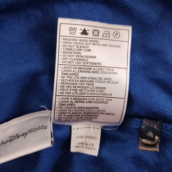 Tiger Woods Disney Golf Shirt Mens Blue Short Sleeve Nike Fit Dry Collection Lg - Picture 7 of 10